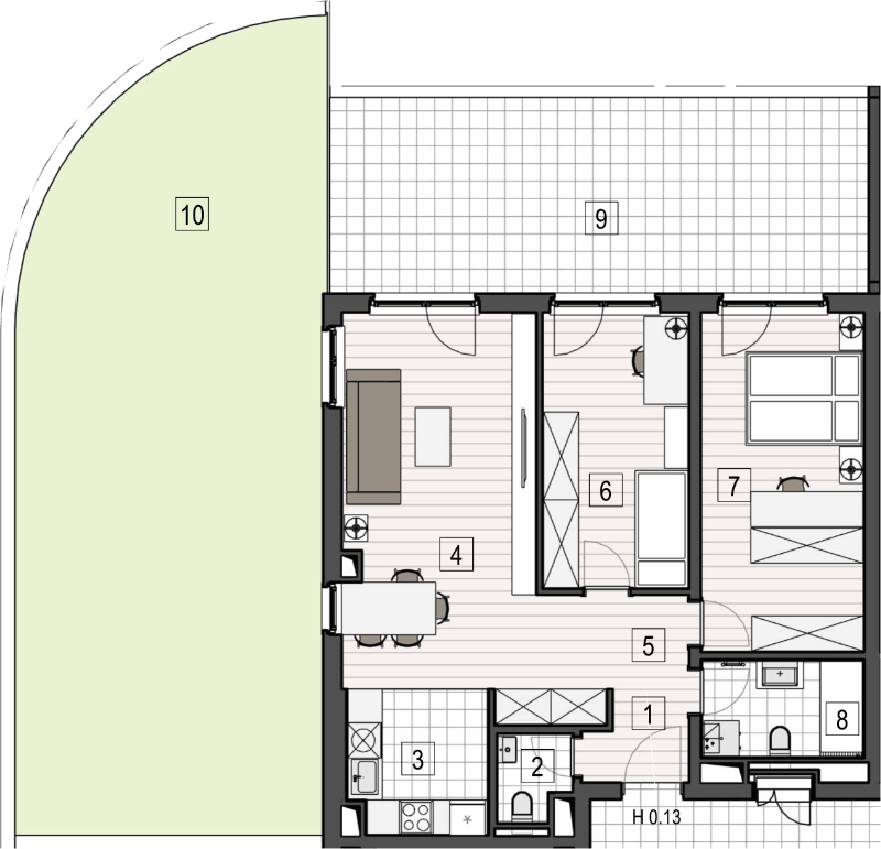 H 0.13